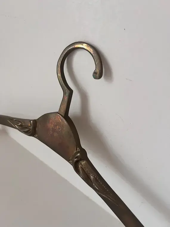 Antique French Art Nouveau Brass Coat Hook — Large Wall Mount