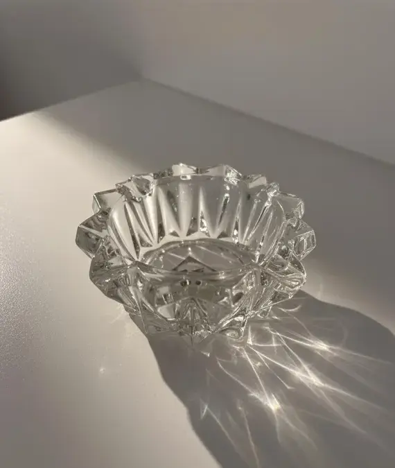 Vintage AVIA Crystal Ashtray | Starburst Glass Trinket Dish